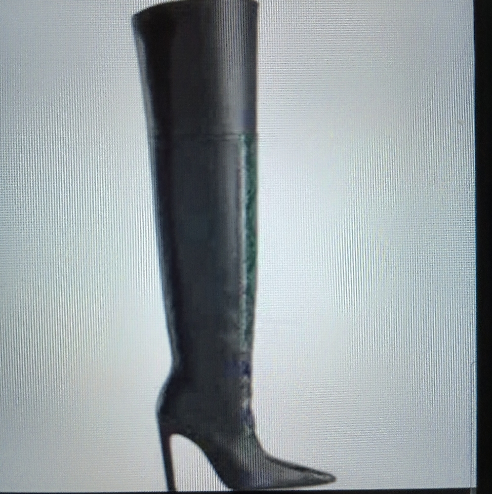 Good American The Koko Snake Over the Knee Leather Boots